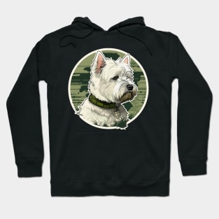 West Highland White Terrier Camouflage Motif Hoodie